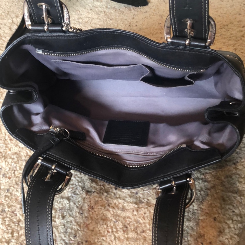 Coach Black Leather Soho Pleated Tote/Purse - Picture 5 of 6